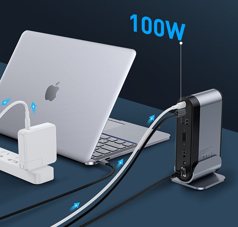 16-in-1 USB-C Workstation Dock – Triple Display, 100W Charging & Full Connectivity