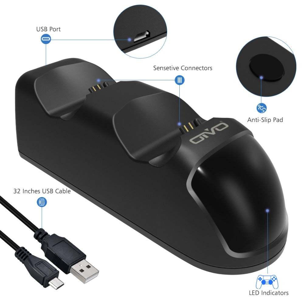Wireless Handle Dual Charger – Ergonomic Charging Dock for Two Devices