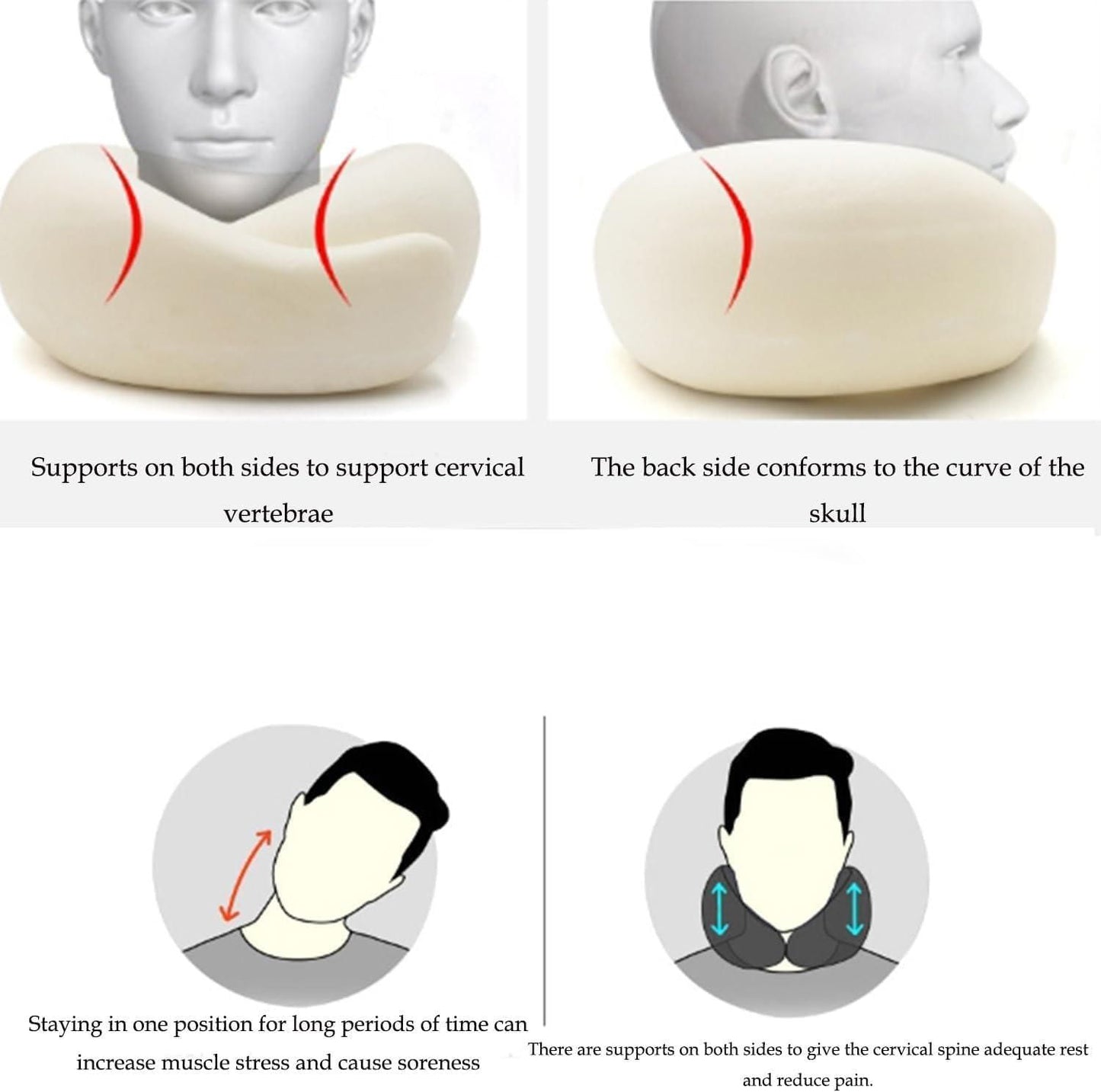 ✈️ Wander Plus® Travel Memory Foam Pillow – Ultimate Neck & Chin Support