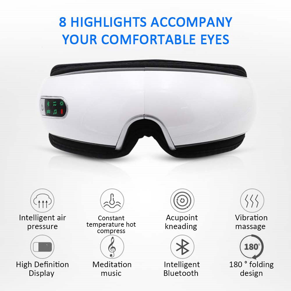 Smart Eye Massager – Heat, Air Compression & Vibration for Eye Relief & Relaxation