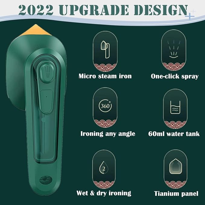 Stainless Steel Mini Iron & Garment Steamer – Professional Handheld Portable