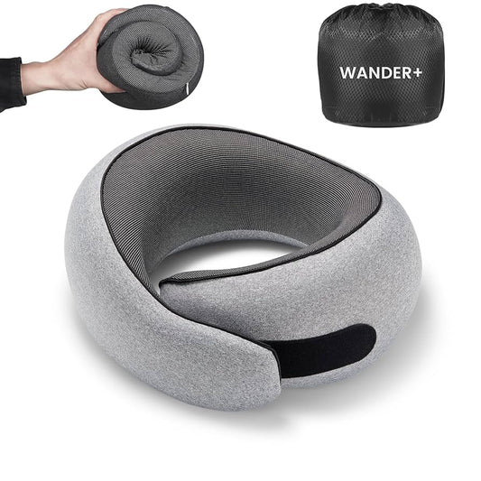 ✈️ Wander Plus® Travel Memory Foam Pillow – Ultimate Neck & Chin Support