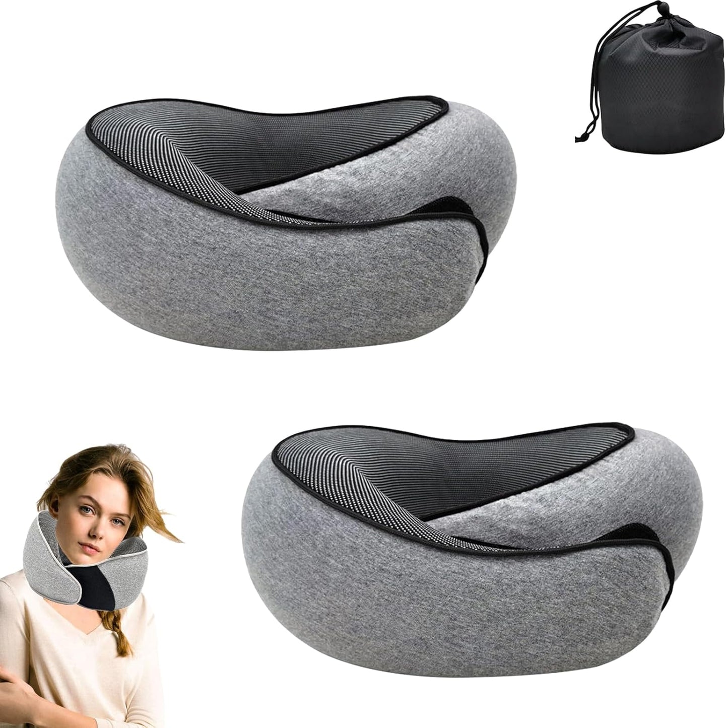 ✈️ Wander Plus® Travel Memory Foam Pillow – Ultimate Neck & Chin Support