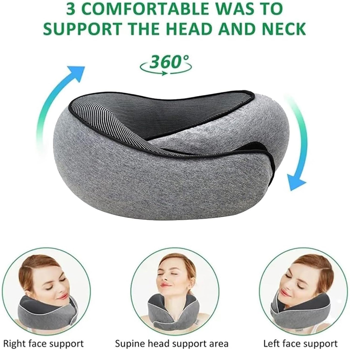 ✈️ Wander Plus® Travel Memory Foam Pillow – Ultimate Neck & Chin Support