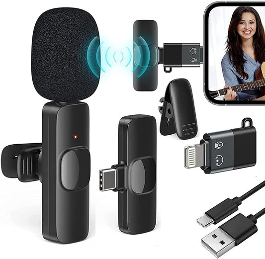 Wireles Microphone System – Ultra-Compact Clip-On Transmitters with USB-C Receiver