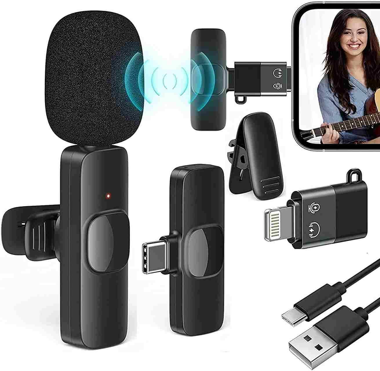 Wireles Microphone System – Ultra-Compact Clip-On Transmitters with USB-C Receiver