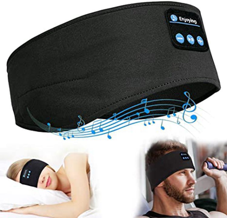 Wireless Bluetooth V5.0 Sports Headband – Stereo Music, Calls, Sleep & Shading